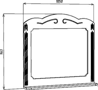 Зеркало Bellezza Кантри 105см белый 00000006175
