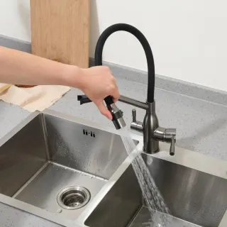 Смеситель для кухни Frap F4397-9 оружейная сталь