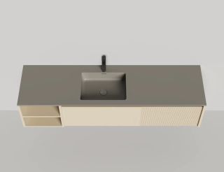 Подвесная тумба Salini Domino 27D118INA 180см эмаль с открытой полкой под встраиваемую раковину