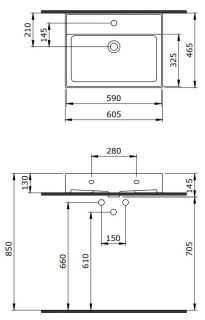 Раковина Berges Ego 182003 60см белый