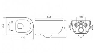 Подвесной унитаз Berges EGO XL Rimless 083216 сиденье EGO XL Slim SO серый матовый