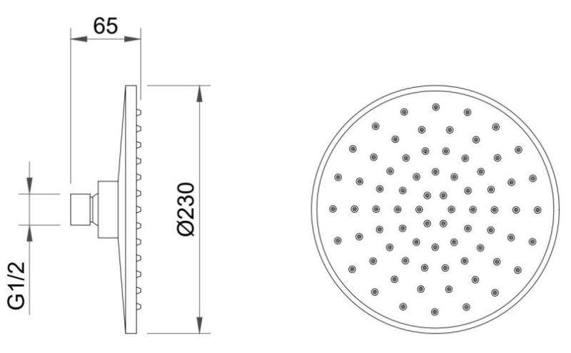 Верхний душ Berges Nardis R 23см хром 072003