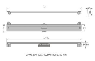 Душевой лоток Berges Super Slim 092055 100см золото