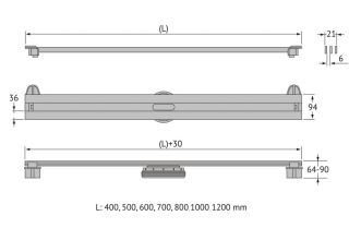 Душевой лоток Berges Super Slim 091177 40см хром глянец