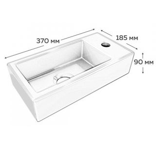 Раковина подвесная Maretti AR13PD38-844, белая