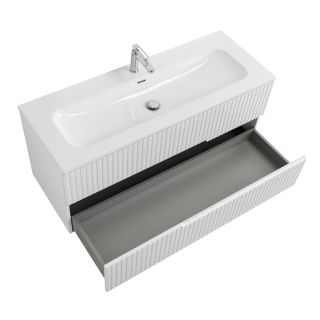 База под раковину Cezares подвесная с двумя выкатными ящиками, Bianco Lucido, 1200x457x500, DUET-N-1200-2C-SO-BL