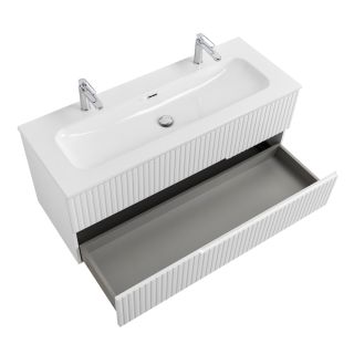 База под раковину Cezares подвесная с двумя выкатными ящиками, Bianco Lucido, 1200x457x500, DUET-N-1200-2C-SO-BL