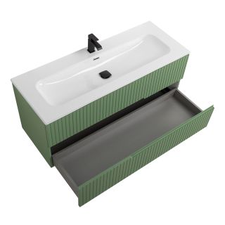 База под раковину Cezares подвесная с двумя выкатными ящиками, Фисташковый Софт, 1200x457x500, DUET-N-1200-2C-SO-PS-P