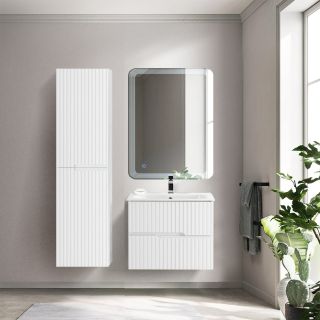 База под раковину Cezares подвесная с двумя выкатными ящиками, Bianco Lucido, 700x457x500, DUET-N-700-2C-SO-BL