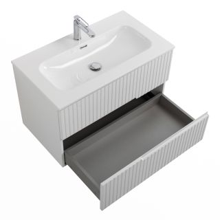 База под раковину Cezares подвесная с двумя выкатными ящиками, Bianco Lucido, 800x457x500, DUET-N-800-2C-SO-BL