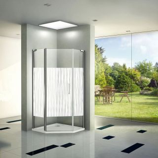 Душевой уголок Good Door Pandora R-80-T-CH стекло прозрачное с рисунком Тростник