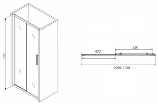 Душевая дверь ABBER Schwarzer Diamant 110см AG30110BH