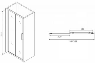 Душевая дверь ABBER Schwarzer Diamant 140см AG30140B