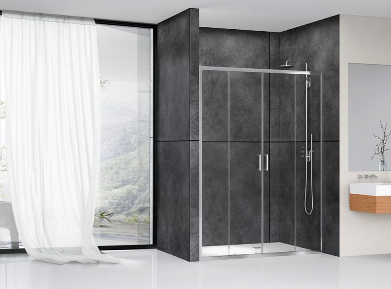 Душевая дверь ABBER Schwarzer Diamant 170см хром AG33170