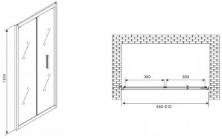 Душевая дверь ABBER Sonnenstrand 90см хром AG07090