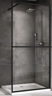 Душевая перегородка ABBER Immer Offen 120см чёрный AG60120B8