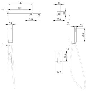 Душевая система ABBER Weiss Insel белый/хром AF8018W