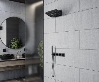 Душевой комплект Timo Petruma SX-5249/03SM с термостатом чёрный матовый