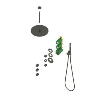 Душевой комплект Timo Saona SX-2399/18SM с термостатом чёрное золото