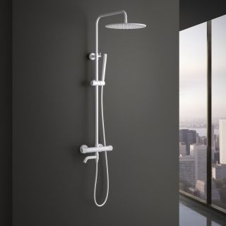 Душевая стойка Timo Saona SX-2380/16 с термостатом белый матовый