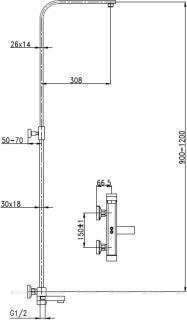 Душевая стойка Aquanet Gotic AF440-72-S-B