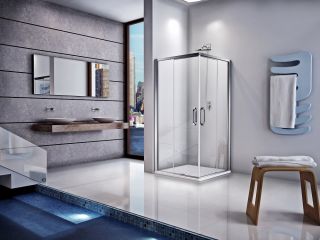 Душевой уголок Good Door Antares CR-90-W-CH стекло прозрачное с рисунком Волна