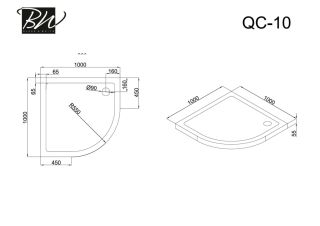 Поддон для душа Black & White Stellar Wind Slim Line 10QC000