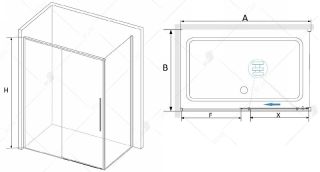 Душевой уголок RGW SV-42B (SV-12B + Z-050-2B) 1100x900