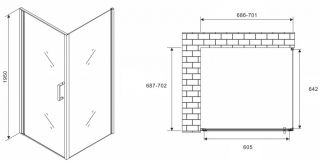 Душевой уголок ABBER Sonnenstrand AG04070M-S70M 70x70см хром