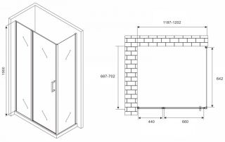 Душевой уголок ABBER Sonnenstrand AG04120MS-S70M 120x70см хром