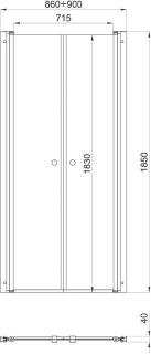 Душевая дверь Triton Дабл Щ0000036861 90 см