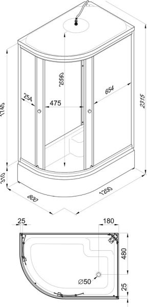 Душевая кабина Triton Коралл Щ0000061820 120х80