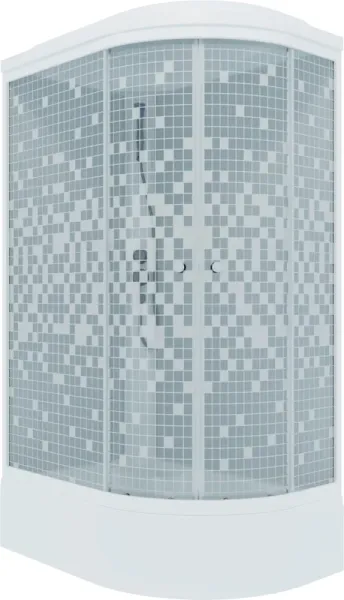 Душевая кабина Triton Коралл Щ0000038532 левая 120x80 см профиль белый стекло мозаика