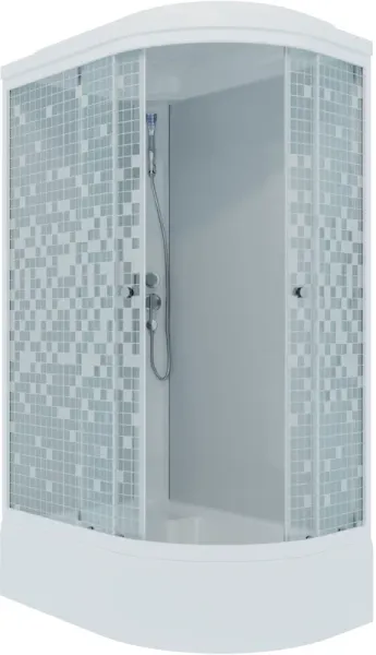 Душевая кабина Triton Коралл Щ0000038532 левая 120x80 см профиль белый стекло мозаика