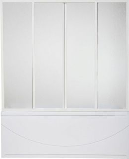 Шторка на ванну Bas Ахин, Мальта, Атланта, Нептун, Индика 4 ств пластик 170 см