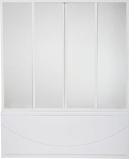 Шторка на ванну Bas Ахин, Мальта, Атланта, Нептун, Индика 4 ств пластик 170 см