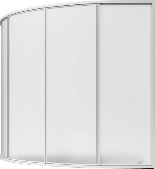 Шторка на ванну Bas Алегра R 1500х1000  (4 ств. пластик) правая