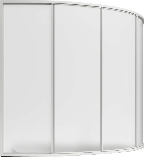 Шторка на ванну Bas Алегра L 1500х1000  (4 ств. стекло) левая