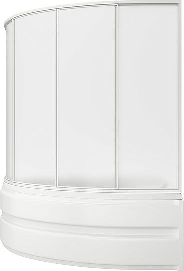 Шторка на ванну Bas Алегра R 1500х1000  (4 ств. пластик) правая