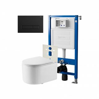 Комплект унитаза с инсталляцией Point Элемент PN48282BM с сиденьем Микролифт