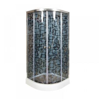 Душевая кабина Deto BМ1590 с электрикой BLACK 90х90х220 см