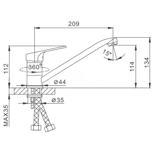 Смеситель для кухни Frap F4213 хром