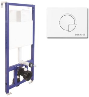 Инсталляция для унитаза Berges Novum R1 с кнопкой белый 040221