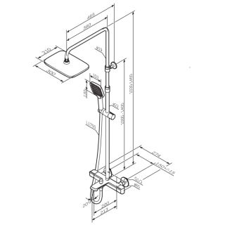 Душевая стойка с термостатом Am.Pm Func F078F522 чёрный