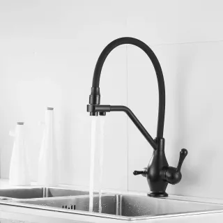 Смеситель для кухни Rose R858H чёрный матовый