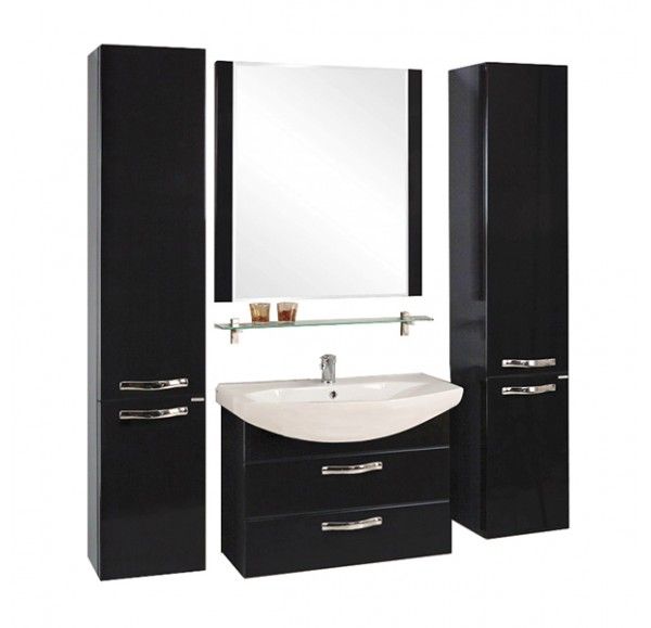 Тумба под раковину Акватон Ария 80см чёрный 1A140801AA950