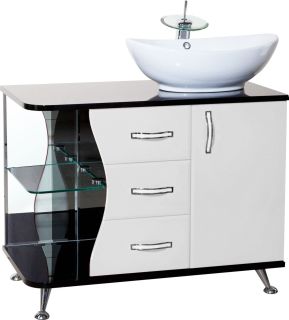 Тумба под раковину Bellezza Рио 90см правая белый/чёрный 00000007196