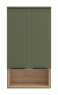 Подвесной шкаф над стиральной машиной Brevita Enfida ENF-08060-081 60см с подсветкой зелёный/дуб Сонома светлый