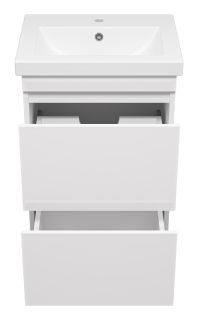 Напольная тумба под раковину Misty Енисей 50см с двумя ящиками белый