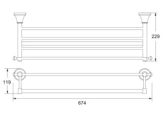 Полка для полотенец Rose RG1908E 67см золото